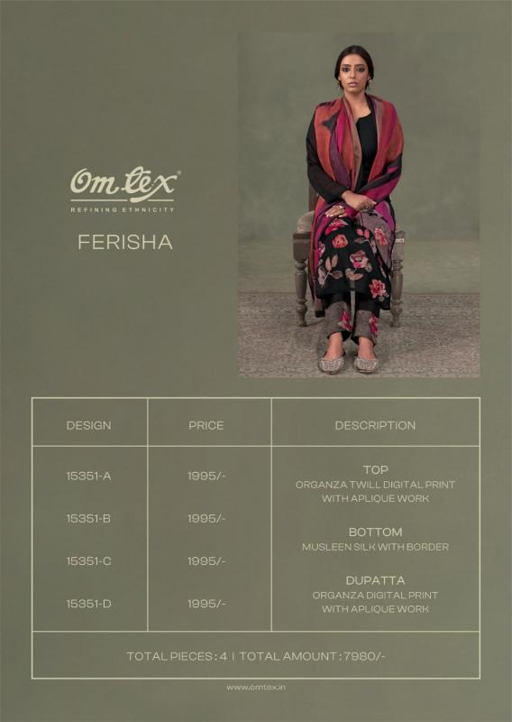 Omtex ferisha wholesale salonki dress material